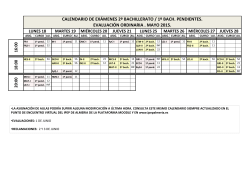 calendario de exámenes finales. eval. ordinaria 2014-15