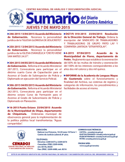 del Diario de Centro América Sumario