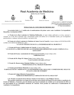 Temas convocatoria - Real Academia de Medicina de Tenerife