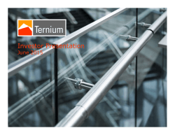 Investor Presentation June 2015