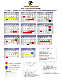 School Calendar - Madina Academy