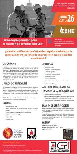 Curso de preparación para el examen de Certificación CEPI