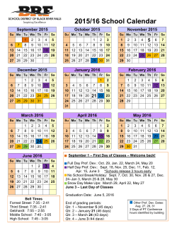 2015/16 Academic Calendar