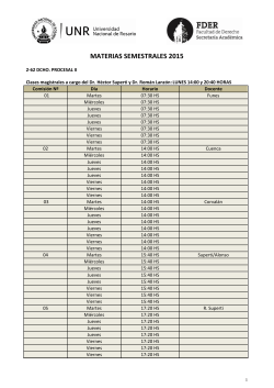 MATERIAS SEMESTRALES 2015