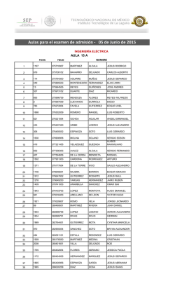 Aulas para el examen de admisión
