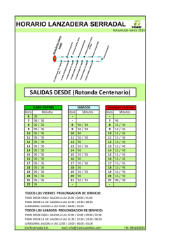 horarios lanzadera serradal