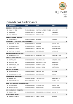 Ganaderías participantes Concurso Morfológico