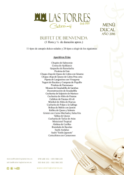 Menú Ducal Bodas - Catering Las Torres