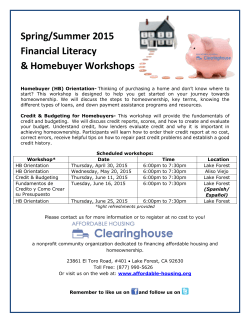 Flyer-Home Buyer Workshops - Affordable Housing Clearinghouse