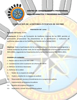 FORMACION DE AUDITORES INTERNOS DE ISO 9001