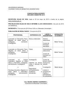 Convocatoria - Universidad Mariana