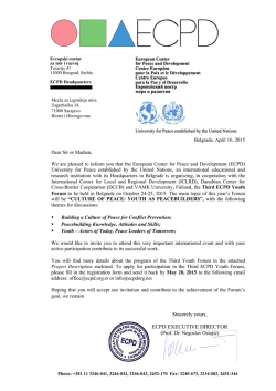 ECPD EXECUTIVE DIRECTOR - Mreža za izgradnju mira