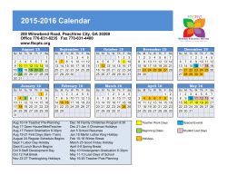 Academic Year Calendar - FBC Weekday Education