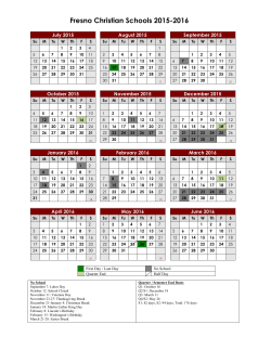 FCS 2015-16 Calendar - Fresno Christian Schools