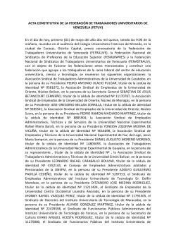 Acta Constitutiva FTUV - UPTN Monagas "Ludovico Silva"