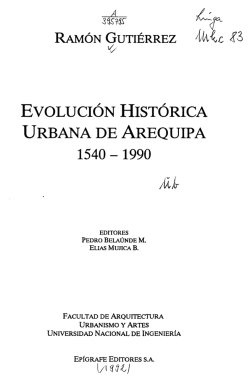 EVOLUCI&Oacute;N HIST&Oacute;RICA URBANA DE AREQUIPA 1540