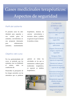Gases medicinales terapéuticos: Aspectos de seguridad