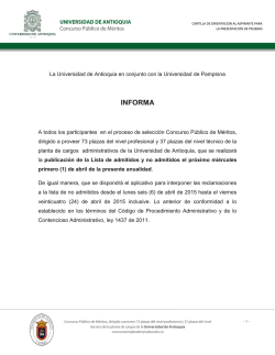 INFORMA - Concurso P&uacute;blico de M&eacute;ritos