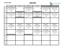 HORARIOS Salones 104A