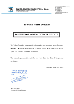 DISTRIBUTOR NOMINATION CERTIFICATE