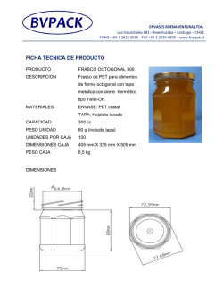 ficha tecnica de producto - Termoformado Soplado Tapas Twist Off
