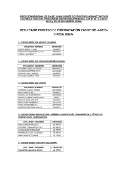 Resultados Finales de CAS 1,2,3 - Dirección Regional de Salud Junin