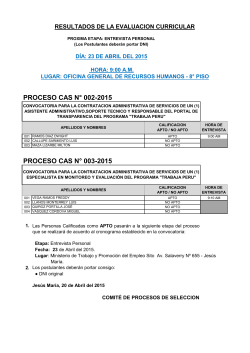 proceso cas n° 002-2015 proceso cas n° 003-2015
