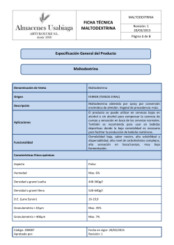 FICHA T&Eacute;CNICA MALTODEXTRINA