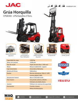 Gr&uacute;a horquilla JAC CPQD30J - LPG/ gasolina 3