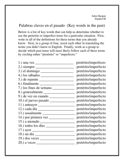 Palabras claves en el pasado (Key words in the past)