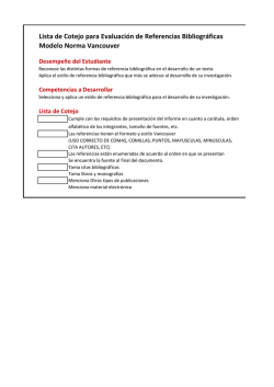 Lista de Cotejo para Evaluaci&oacute;n de Referencias Bibliogr&aacute;ficas