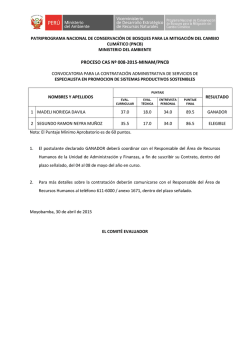 PROCESO CAS Nº 008-2015