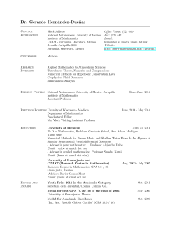 PDF FILE of Curriculum Vitae - Instituto de Matemáticas | UNAM