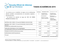 tasas académicas 2015 - Escuela Oficial de Idiomas de La Orotava