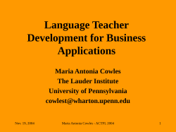 Language Teacher Development for Business