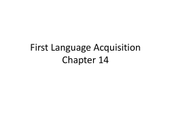 First Language Acquisition Chapter 14
