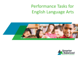 Performance Task for English Language Arts
