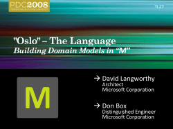 TL27: `Oslo` – The LanguageBuilding Domain Models