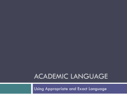 Academic Language - Lake–Sumter State College