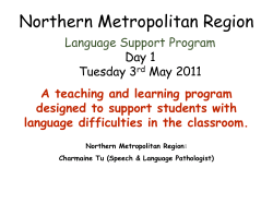 LANGUAGE DISORDER PROGRAM