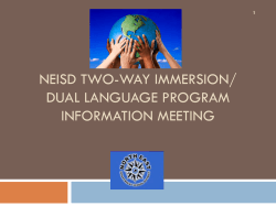 NEISD Two-Way Immersion/Dual Language