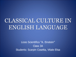 CLASSICAL CULTURE IN ENGLISH LANGUAGE