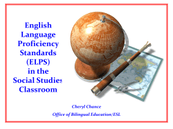Implementing the English Language Proficiency