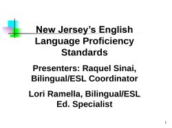 New Jersey` English Language Proficiency Standards