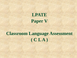 Classroom Language Assessment
