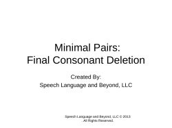 Minimal Pairs - www.speechlanguageandbeyond.com