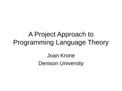 Programming Language Theory - Personal Pages -
