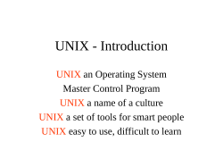 UNIX - Introduction