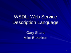 WSDL: Web Service Description Language