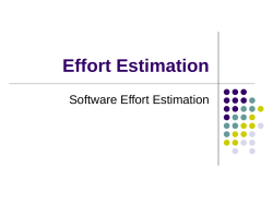 Effort Estimation - Faculty